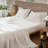 MooMee Sheet Set Extra Deep Pocket 100% Washed Cotton Linen Like Textured Lightweight Breathable-404490836-467774904