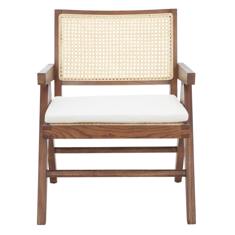 Fauteuil d'appoint en rotin Huck, Noyer / naturel
