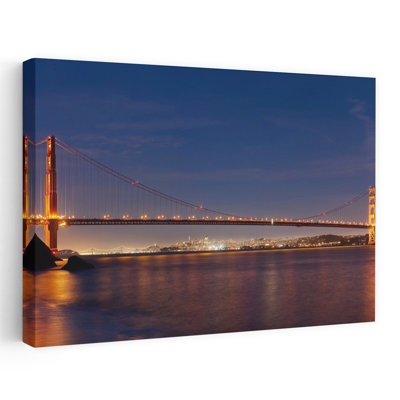 Pont suspendu au crépuscule, Golden Gate Bridge, San Francisco, Californie, États-Unis, architecture contemporaine abstraite, art urbain