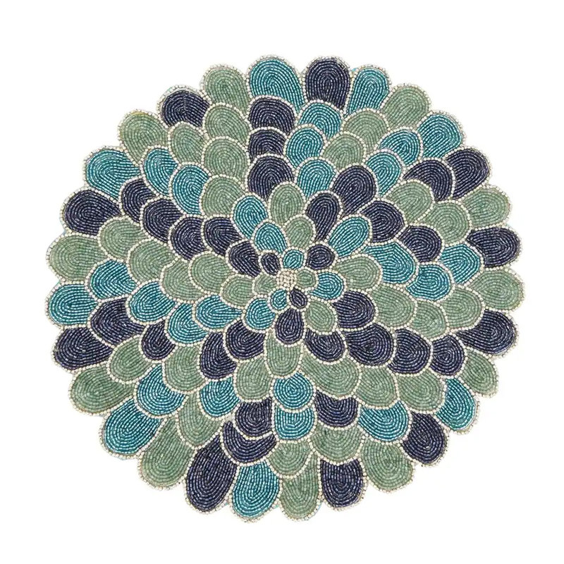 Napperon rond bleu 14 po