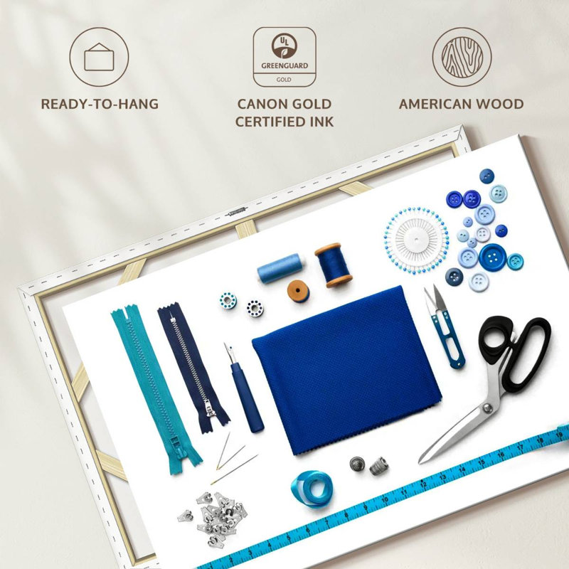 Senne Blue Sewing Kit, 16" H x 24" W