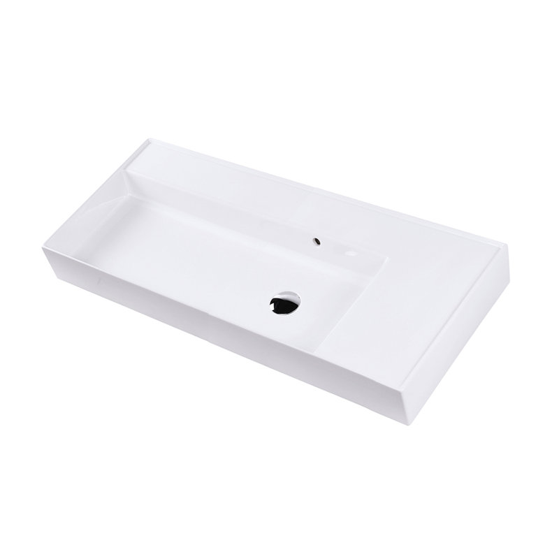Aquaotto 48'' L Bathroom Sink, 0 Hole