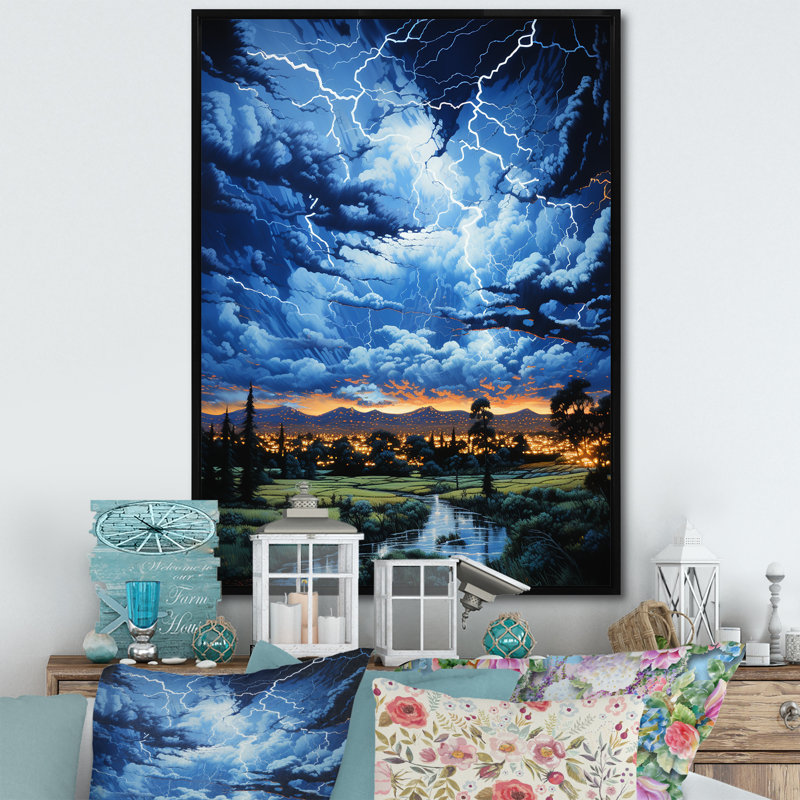 Lightning Lightning Dance Pastoral, reproduction d'art sur toile, Noir, H 32 po x l 16 po x P 1 po