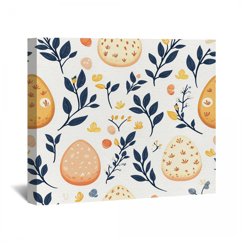Nature Doodles sur toile tendue - Décoration murale graphique, H 16 po x l 20 po
