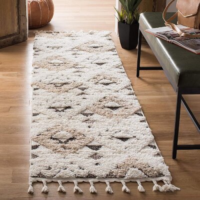 Finleyville Moroccan Tassel Shag Collection Non-Shedding Living Room Bedroom Dining Room Entryway Plush 2-Inch Thick Runner, 2'3"" X 14 -  Foundry Select, 7D5169584F884EFB98503E5D8D877ED7