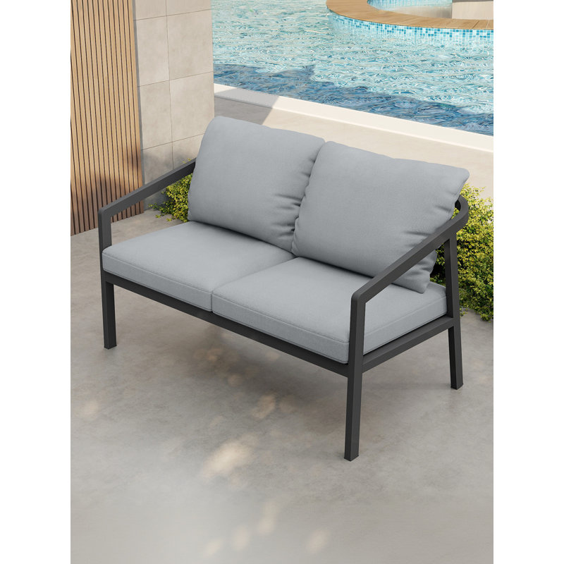 3-Seater Aluminum Outdoor Sofa with Thick Cushions – Rust-Proof, All-Weather Patio Couch for Balcony, Backyard & Poolside