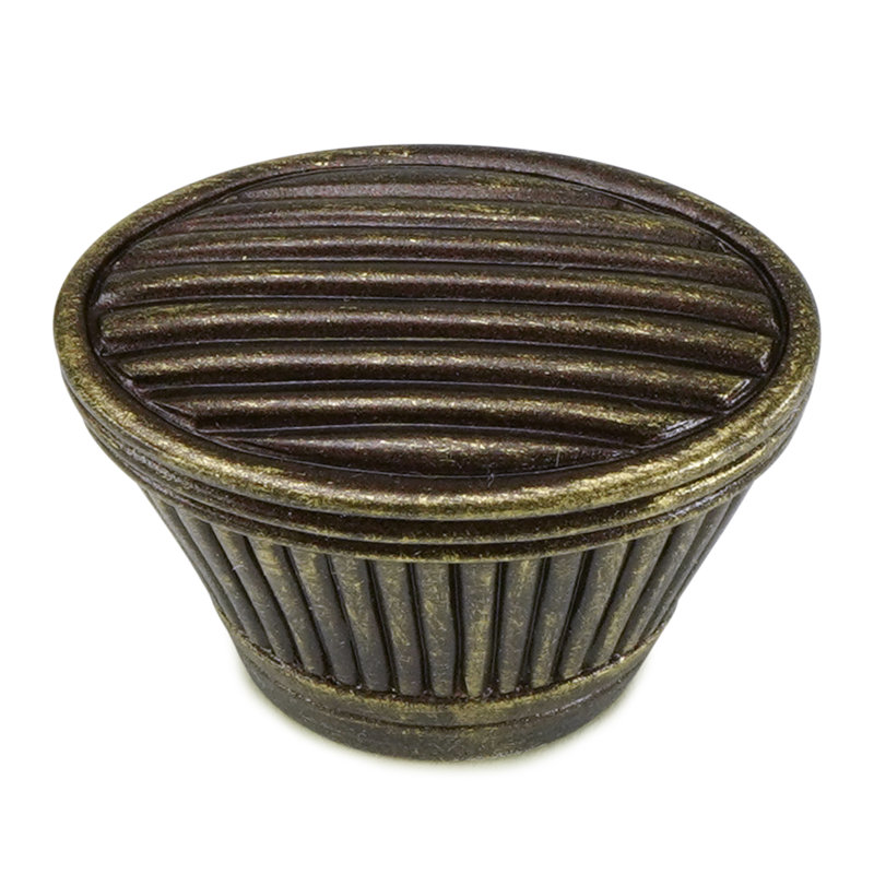 Oxford knob; Antique Brass finish, Brass