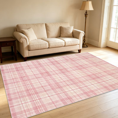 Tapis à motif écossais 1 pièce pour le salon, doux et confortable, convient à toutes les saisons, facile à entretenir, tapis de sol intérieur lavable à la machine, sous la ferme pour table, salle à manger, bureau, balcon, patio, décoration intérieure, extérieur