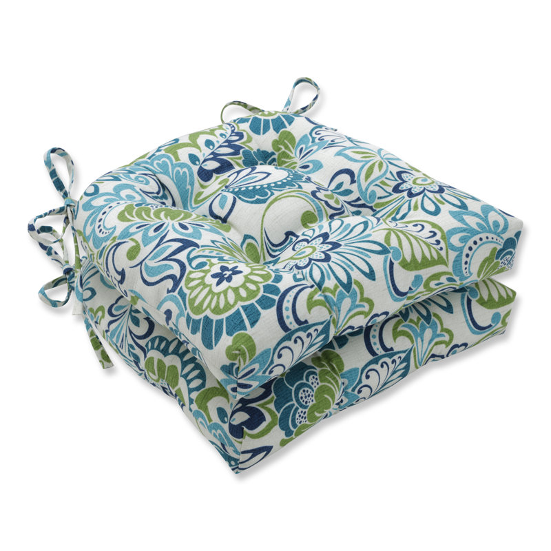 Coussin de chaise intérieur / extérieur Machado Mallard, Bleu, H 4 po x l 17,5 po x P 17 po
