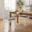 Ensemble de 2 chaises de salle à manger sans accoudoirs, structure en bois d'hévéa massif avec dossier lombaire ergonomique