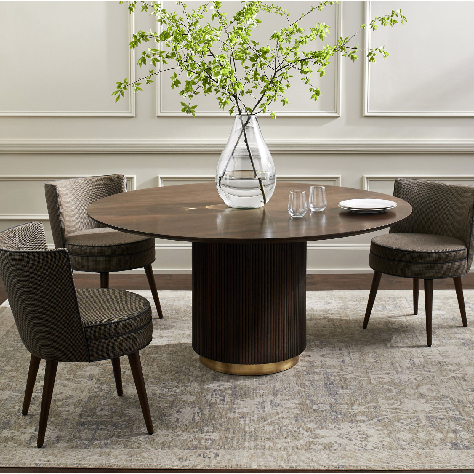 Rylee 60" Mango Dining Table, Black/Gold, Brown