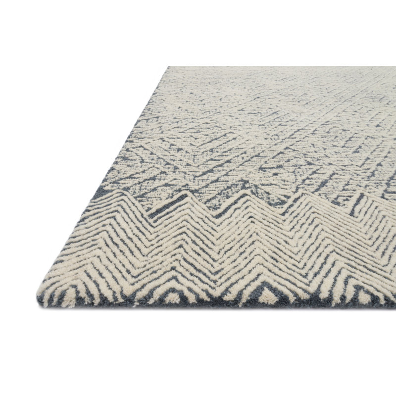 Tapis d'intérieur en laine à motif géométrique, Rectangle 7 pi 9 po x 9 pi 9 po