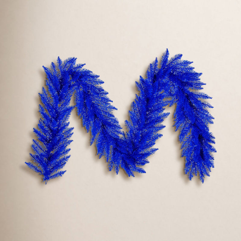 9' x 14" Blue Artificial UnLit Garland with 250 PVC Tips