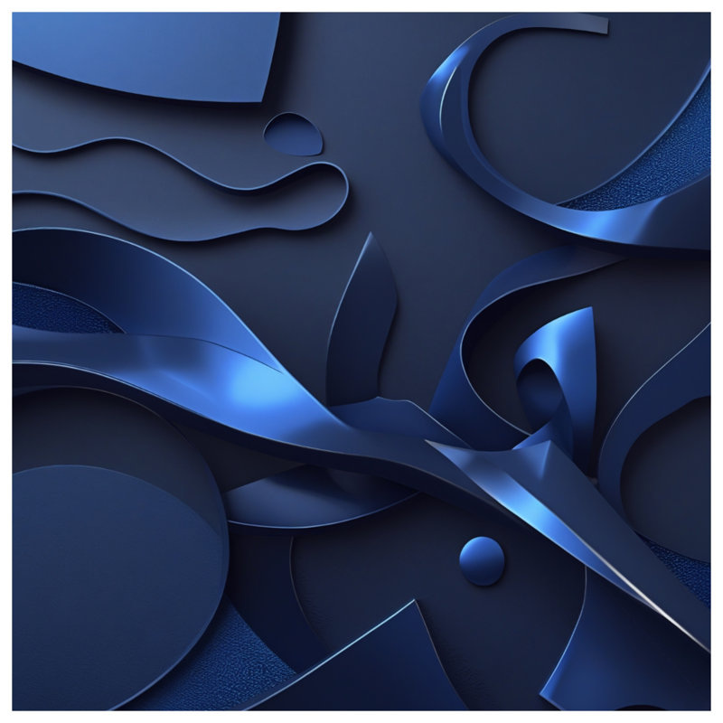 Coussins décoratifs bleus à formes abstraites, 16 x 16 inches