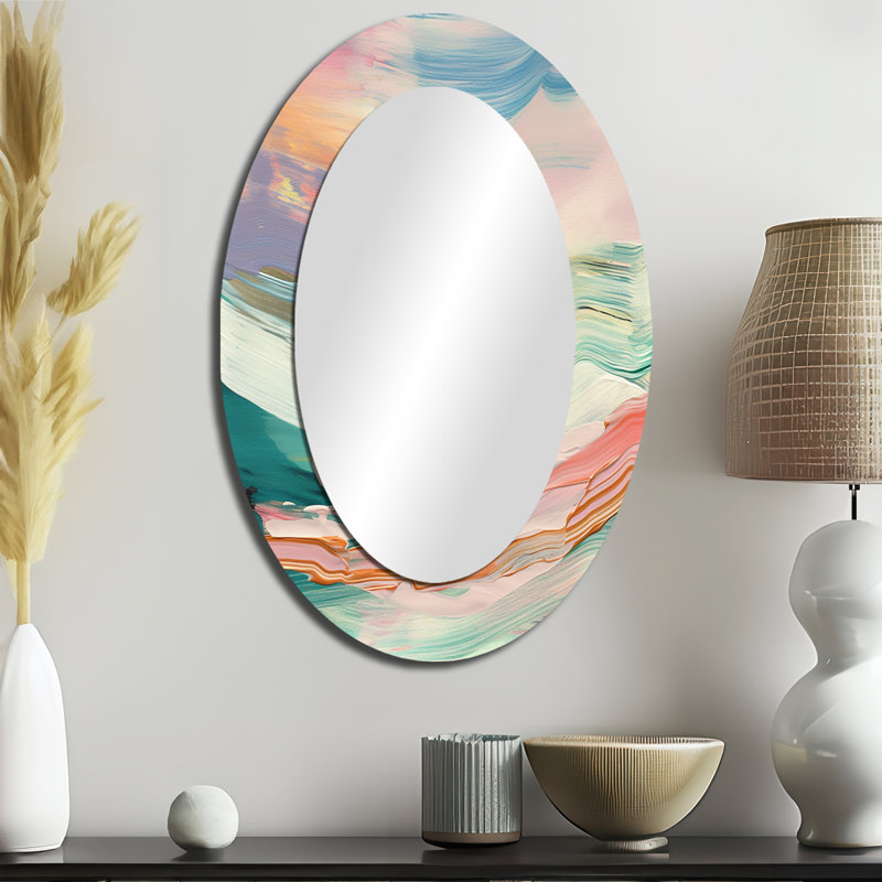 Miroir mural Spring Miracles In Tender Retro Pastel II - Rose, 36 po x 24 po