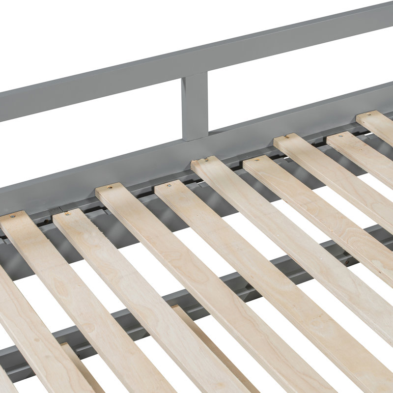 Lit de jour extensible avec couchette, lit de jour en bois avec couchette, gris