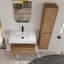 Meuble-lavabo mural 30 po avec lavabo en résine et armoire latérale, tiroir à fermeture en douceur