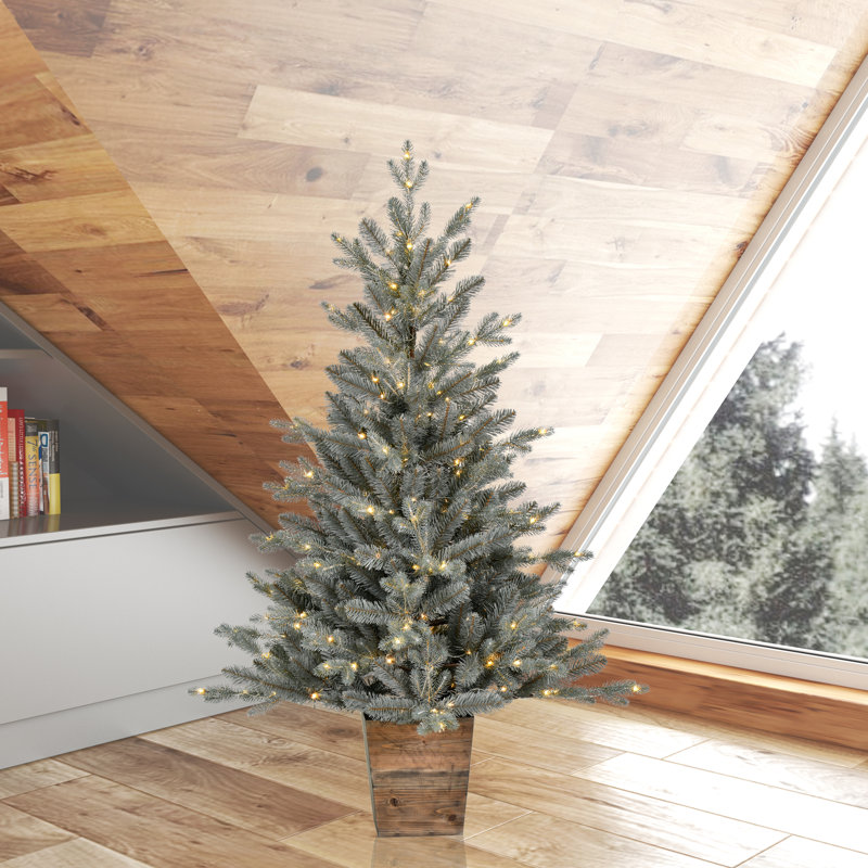 4' H Lighted Artificial Pine Christmas Tree