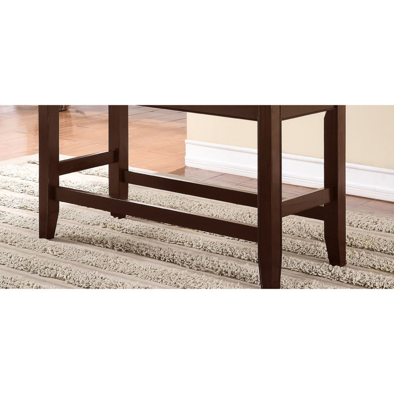 Banc transitionnel avec coussin d'assise et repose-pieds en similicuir brun foncé