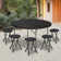 Round Foldable Plastic Table Collapsible Circular Steel Frame with Carry Handle