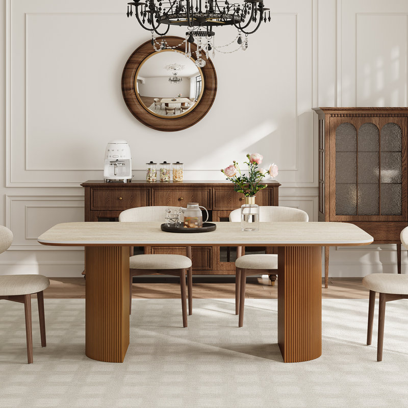 Table de salle à manger 71 po, H 29,5 po x L 78,75 po x P 35,4 po, Beige