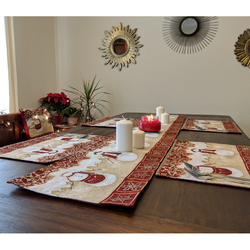 Chemin de table Osborn Snowman Couple, l 90 po x L 13 po