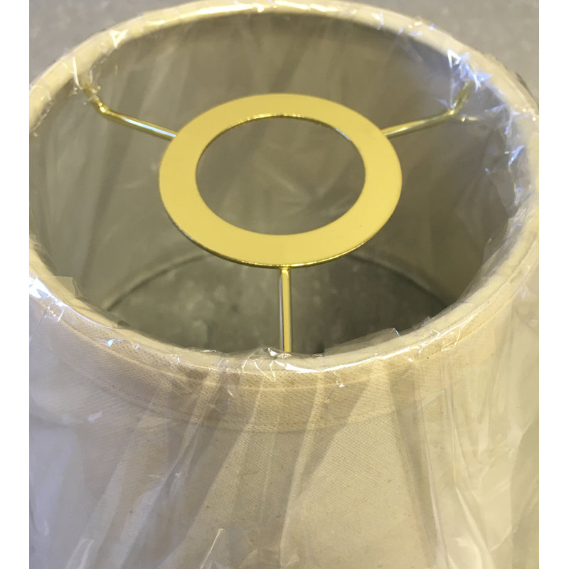 Light Beige Linen Empire Lamp Shade with Metal Frame