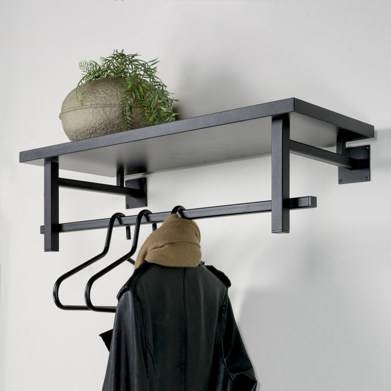 Metal Wall Wall Mounted Coat Rack, Black