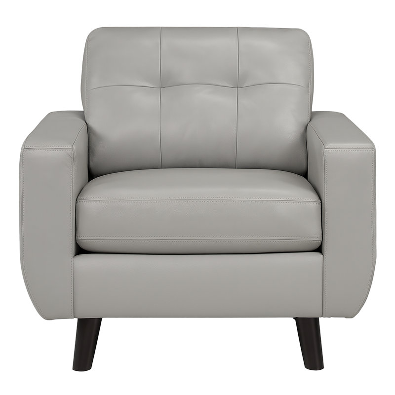 Tiena Leather Chair, Gray