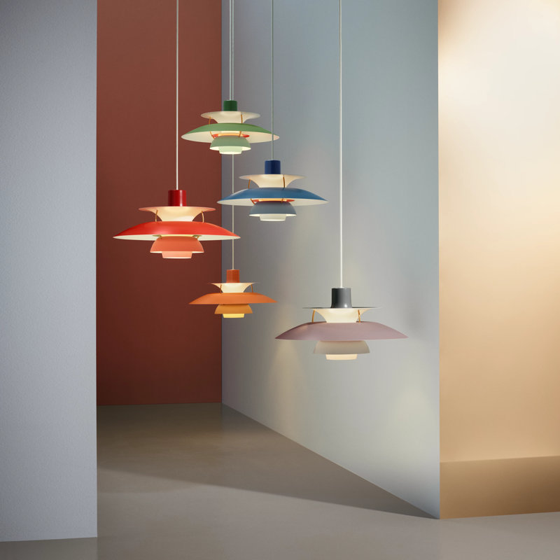 PH 5 1 - Light Pendant, Hues of Blue, 10.5" H x 19.5" W x 19.5" D