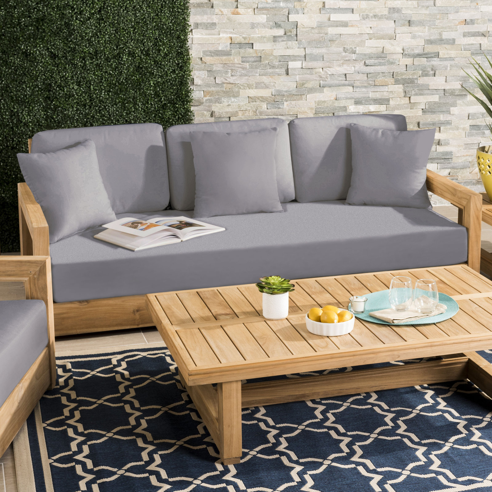 Melrose 72" Cushion Cover, Gray