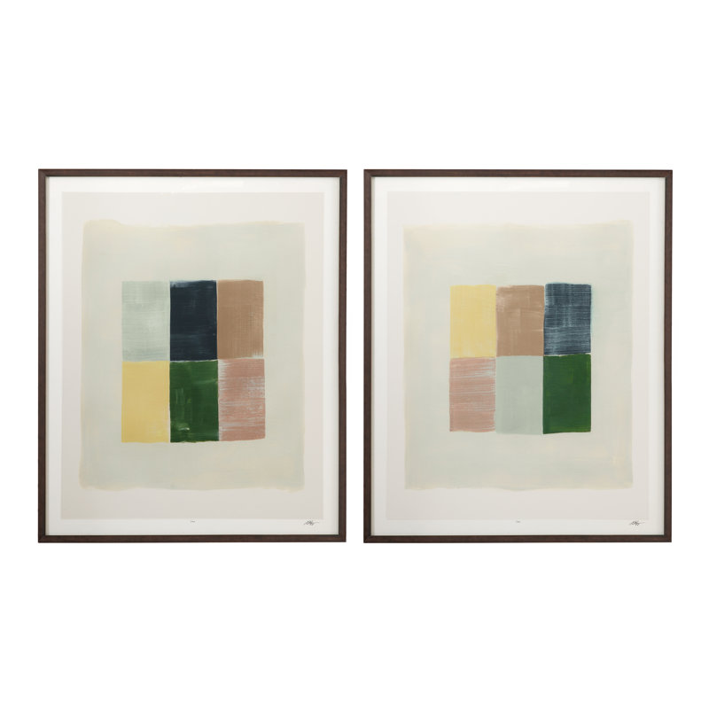 «Sunny Patchwork», reproduction d'art encadrée s / 2
