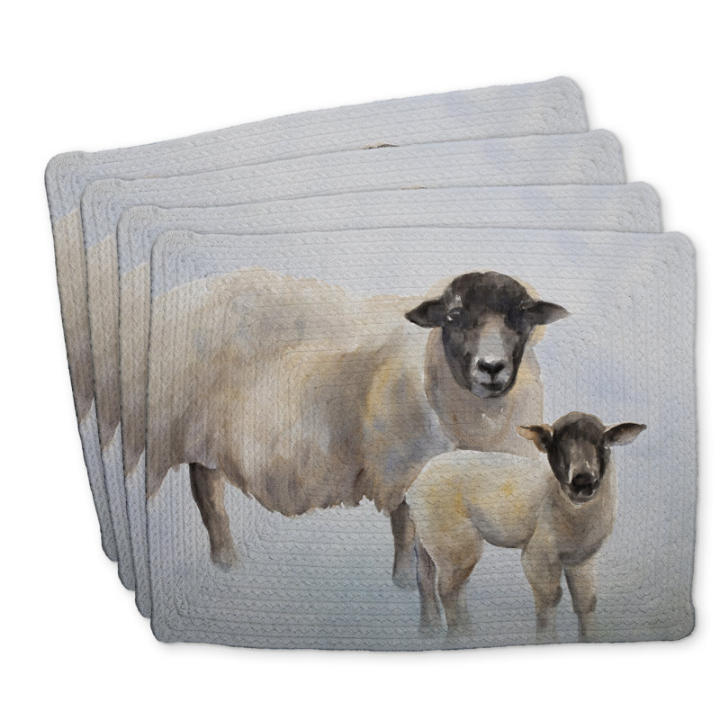 Ensemble de 4 napperons en polyester tressé