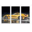 Une voiture de sport jaune avec son ombre - impression sur toile flottante 3 pièces-1291966678-1291966679