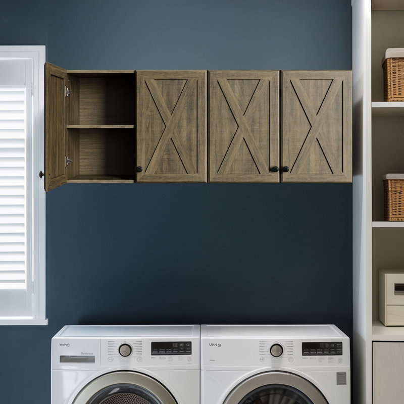 48" Laundry Wall Amount Cabinet, Lt.Rustic