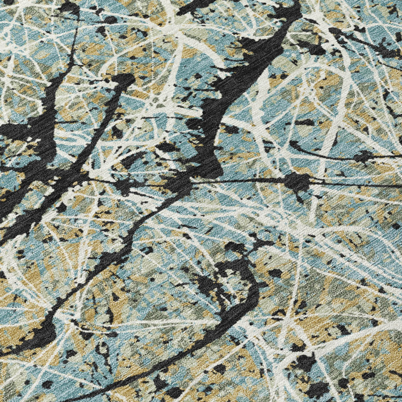 Machine Washable Indoor/Outdoor Jozwiak ACN2389 Abstract Rug, Round 8'