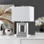 Lampe de table blanche / transparente de 20,5 po Chaena