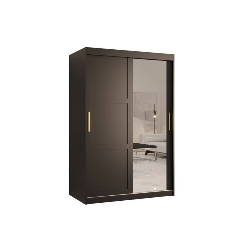 Artimizia 2 Door Manufactured Wood Wardrobe, 200cm H x 120cm W x 62cm D, Black