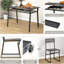Ensemble de table de salle à manger pour 4 personnes, table de cuisine et chaises pour 4 avec support de rangement, ensemble de coin-repas compact pour la salle à manger de cuisine (gris)