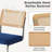 Set Of 2 Velvet Upholstered Bar Stool With Woven Rattan Back And Metal Leg-376877069