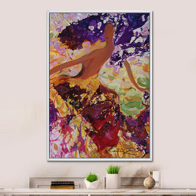 Abstrait mauve dansant - décoration murale moderne et contemporaine en toile
