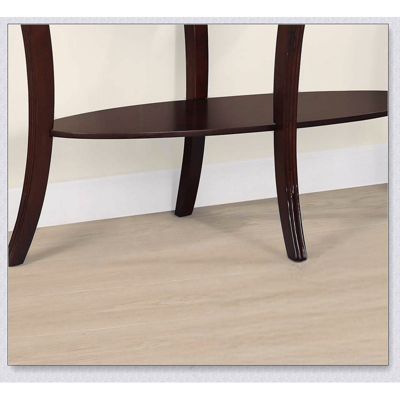 Console Table Traditional 1Pc Sofa Table W 5Mm Tempered Glass Under-Table Shelf Storage Living Room