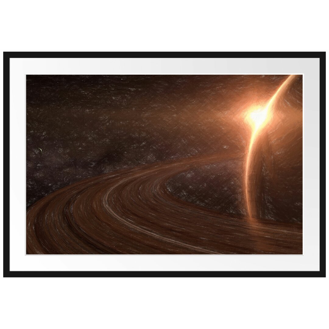 Gerahmtes Poster Planet Saturn im Weltall