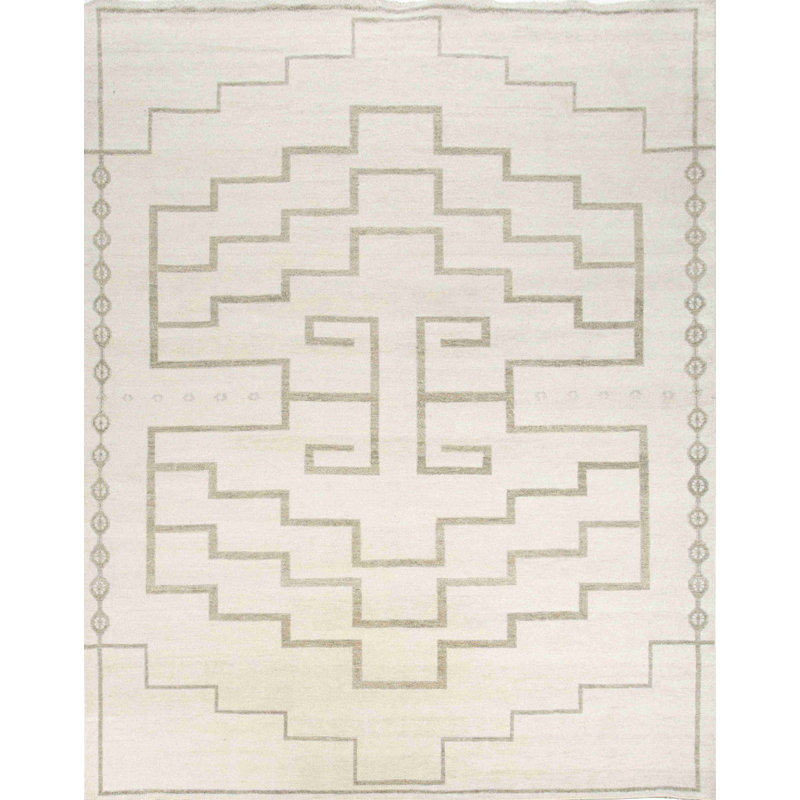 Stuart Street Collection Hand Knotted Wool Oriental Area Rug in Beige
