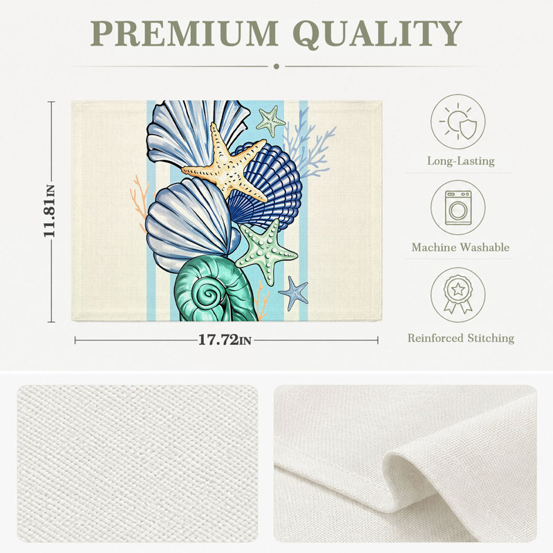 4-Piece Polyester Rectangle Dining Table Placemat