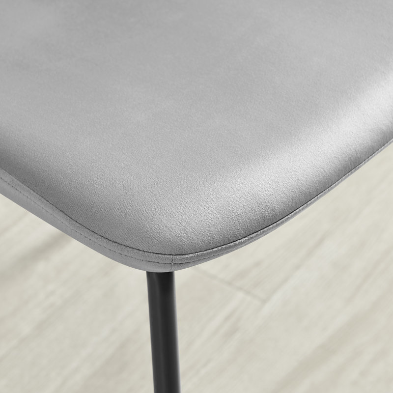 Aston Wing Backed Linen Dining Chairs With Tapered Metal Legs (Set Of 2) - Contemporary Design, Grey