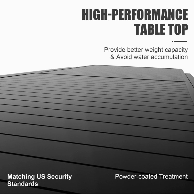 Aluminum Patio Extendable Dining Table 35"- 71", Dark Gray