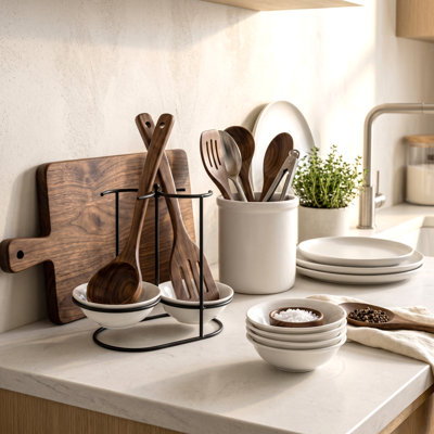 Kitchen Metal Spoon Rest Utensil Holder