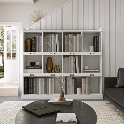 10 Shelf Bookcase with Cubbyhole Storage