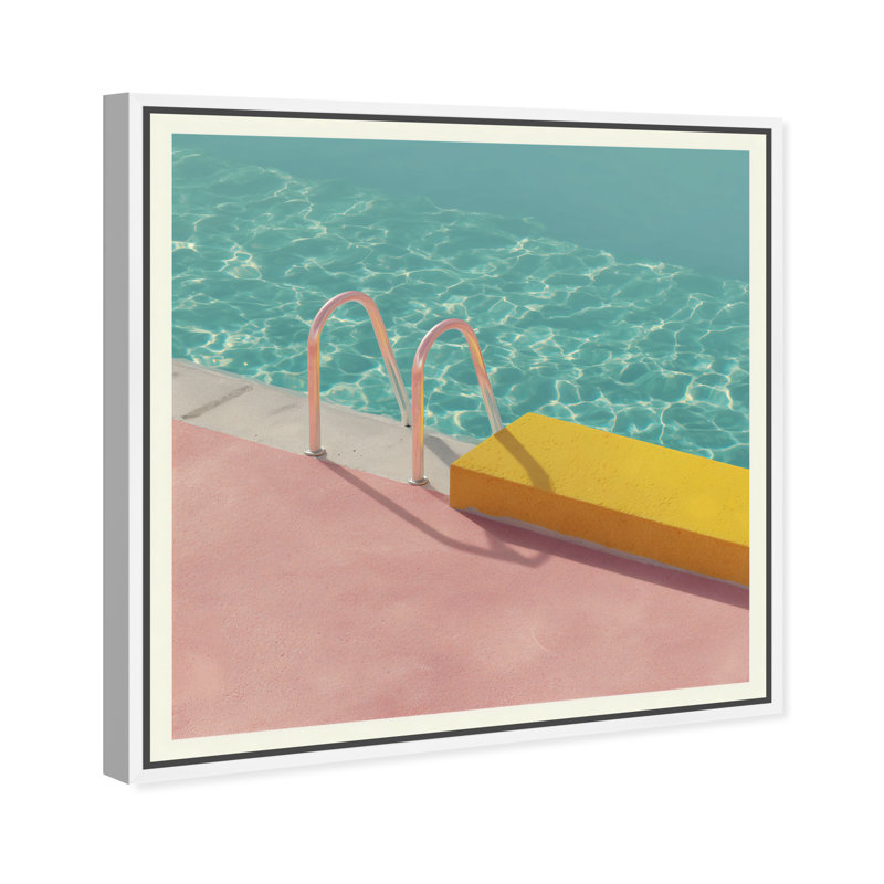 Poolside Symmetry II Canvas Nautical & Beach Print by Oliver Gal, Black Frame, 12 x 12, 41"H x 41"W, White Floater Frame